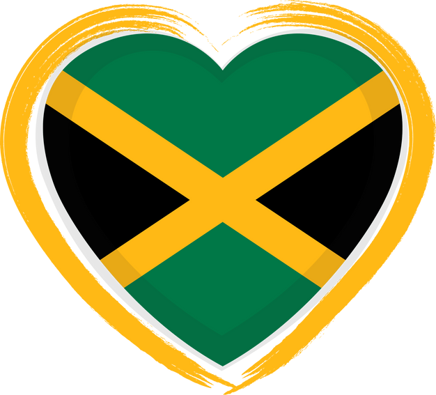 Jamaica Flag Heart